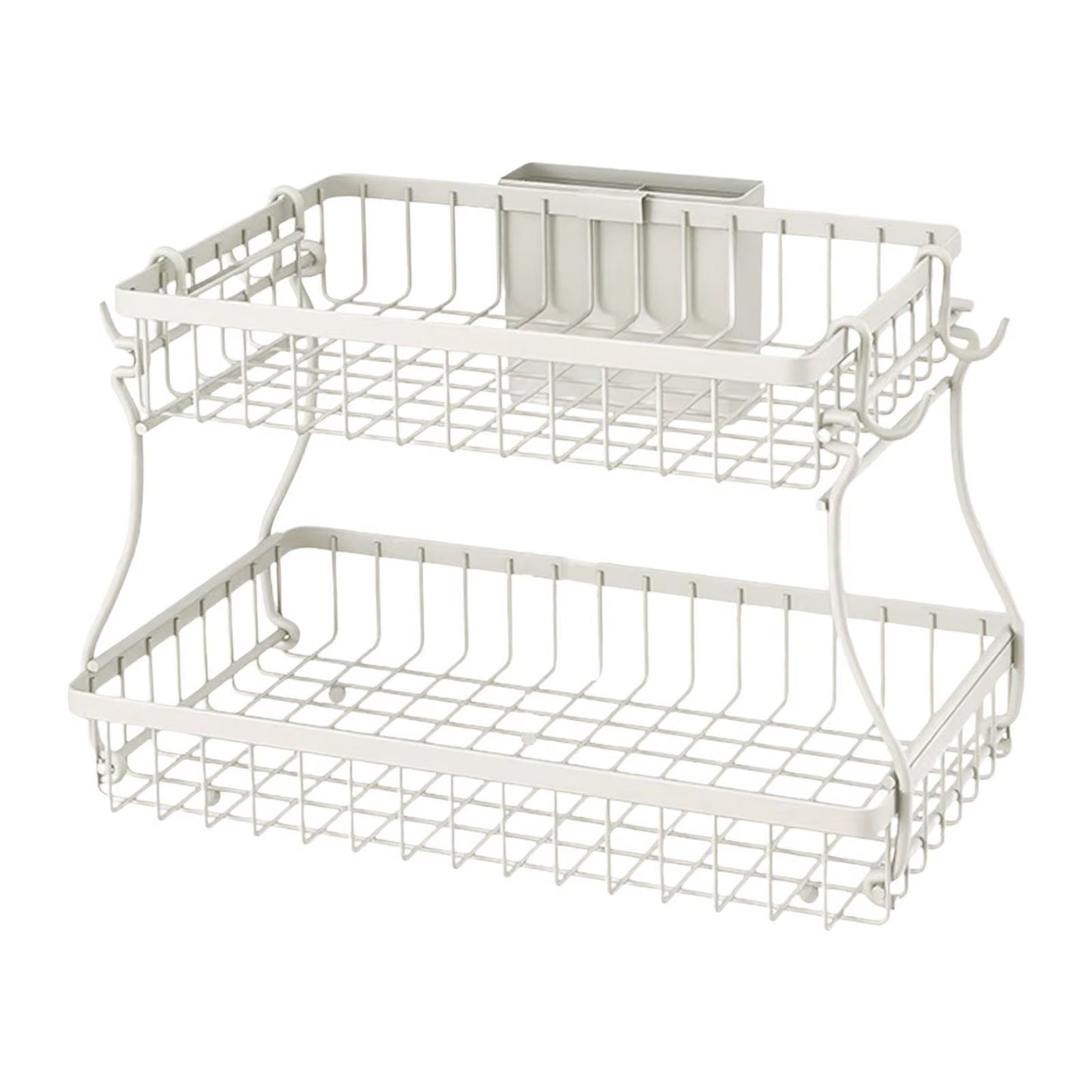 Countertop Storage Basket Spice Rack Storage Organizer Stable 2 Layers Fruit Basket Bread Snack Basket