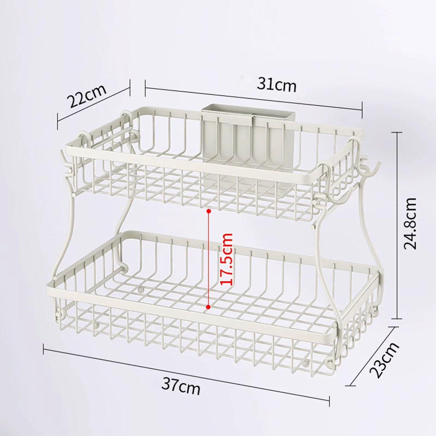 Countertop Storage Basket Spice Rack Storage Organizer Stable 2 Layers Fruit Basket Bread Snack Basket