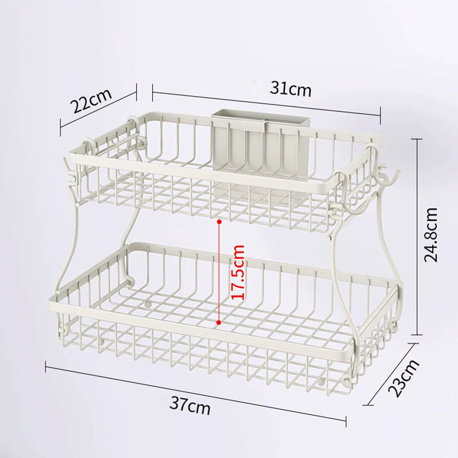Countertop Storage Basket Spice Rack Storage Organizer Stable 2 Layers Fruit Basket Bread Snack Basket