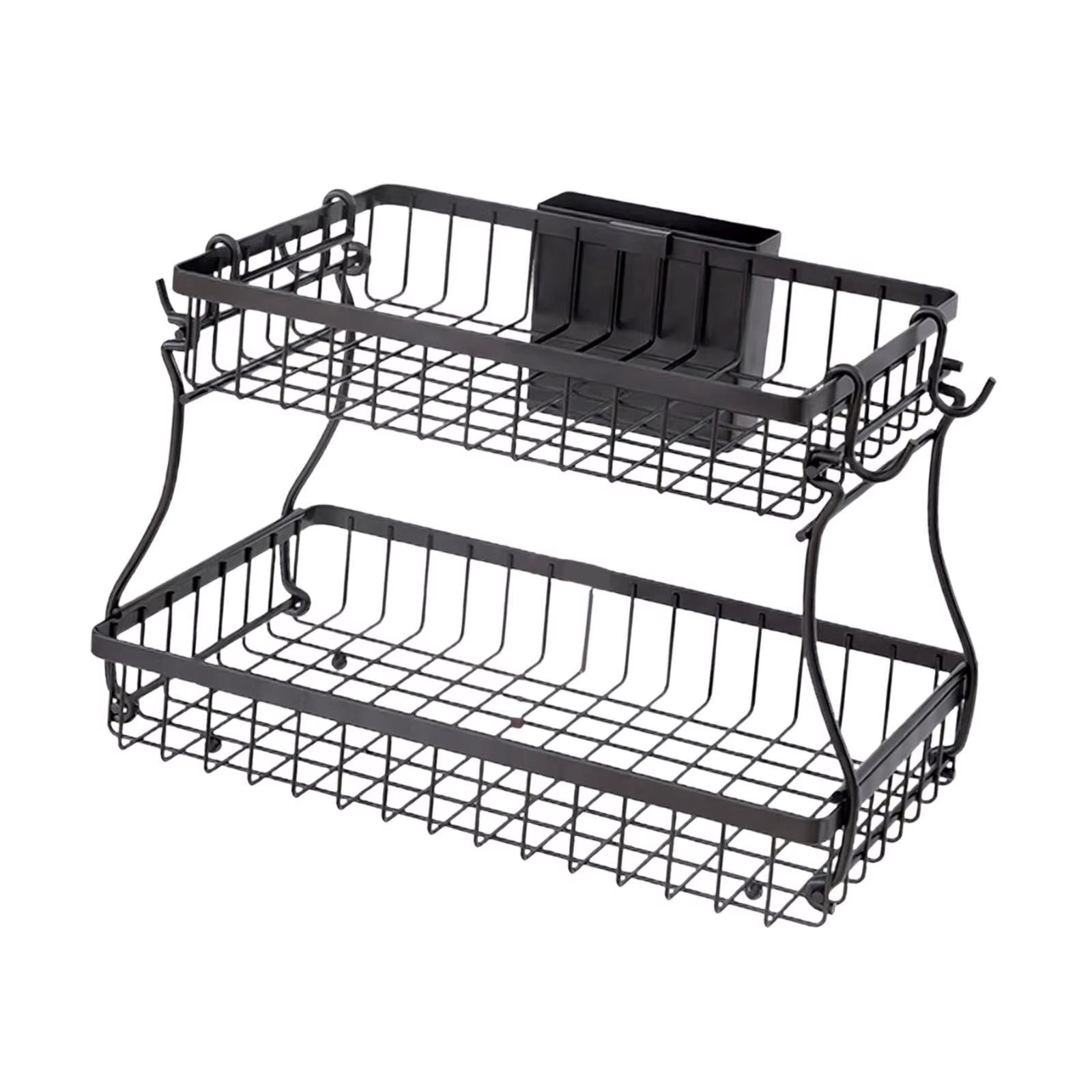 Countertop Storage Basket Spice Rack Storage Organizer Stable 2 Layers Fruit Basket Bread Snack Basket